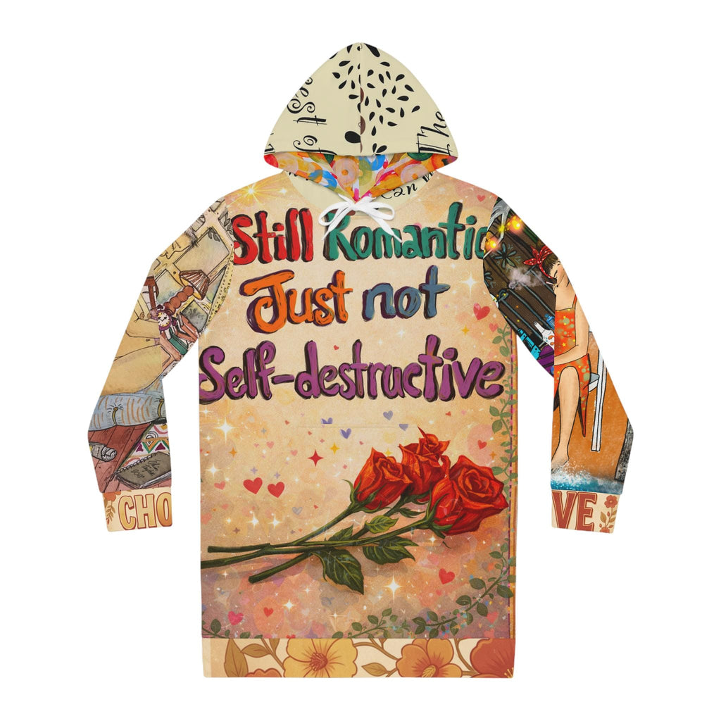 Still Romantic Just Not Self-Destructive Hoodie Dress | Illustrated Retro Collage