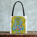 Psychedelic Eye Totem Tote Bag | Colorful Abstract Illustration