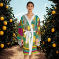 Lemon Grove Kimono Robe Long Sleeve | Citrus Pattern AOP