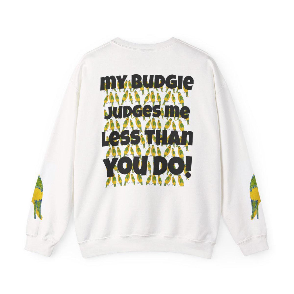 Budgie Parrot Illustration Sweatshirt | My Budgie Judges Me Graphic