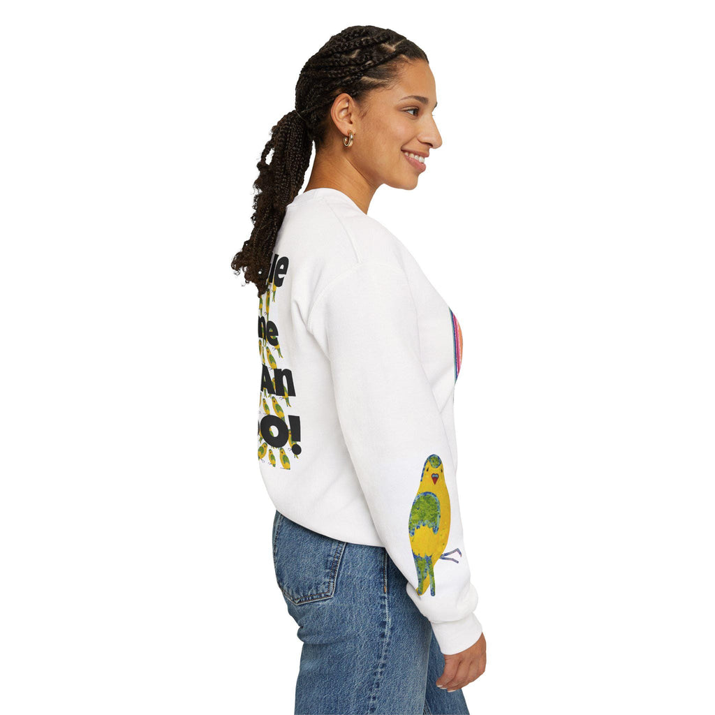 Budgie Parrot Illustration Sweatshirt | My Budgie Judges Me Graphic