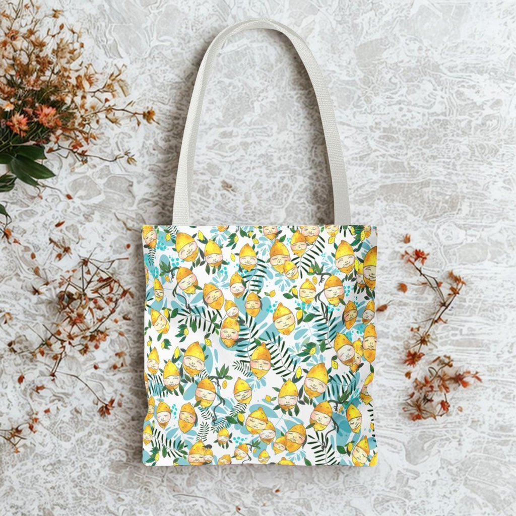 Sobriety gave me back my mornings Tote Bag | Illustrated Lemon Floral Pattern Tote
