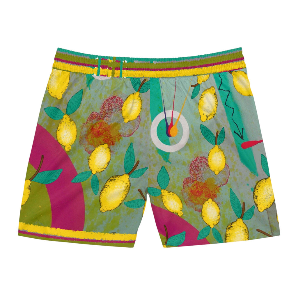 Lemon Pattern Swim Shorts | Tropical Citrus Print