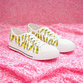 Green Budgie Pattern Sneakers | Parakeet Bird Print Low Top Shoes