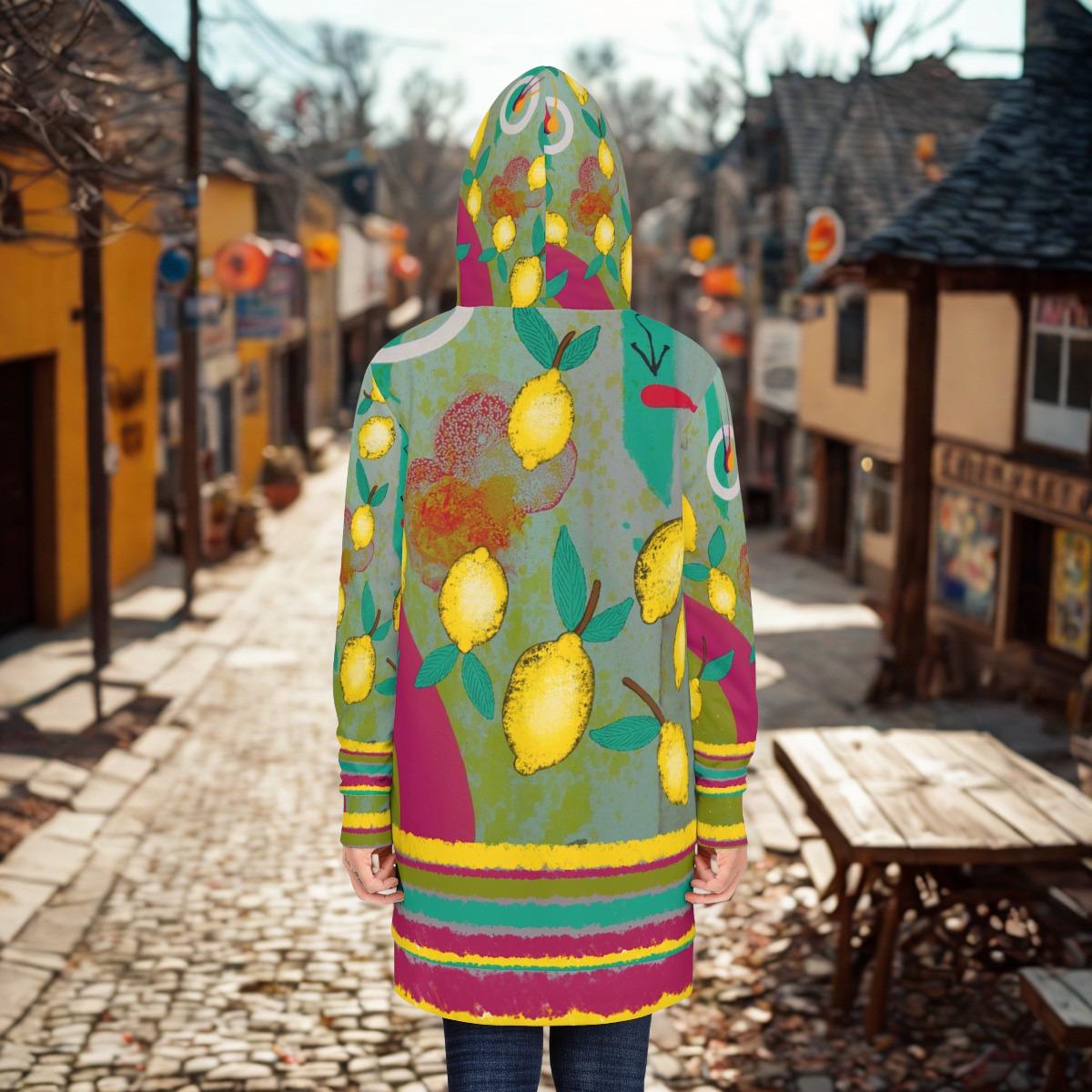 Lemon Branches Hoodie Dress | Allover Print Citrus Pattern
