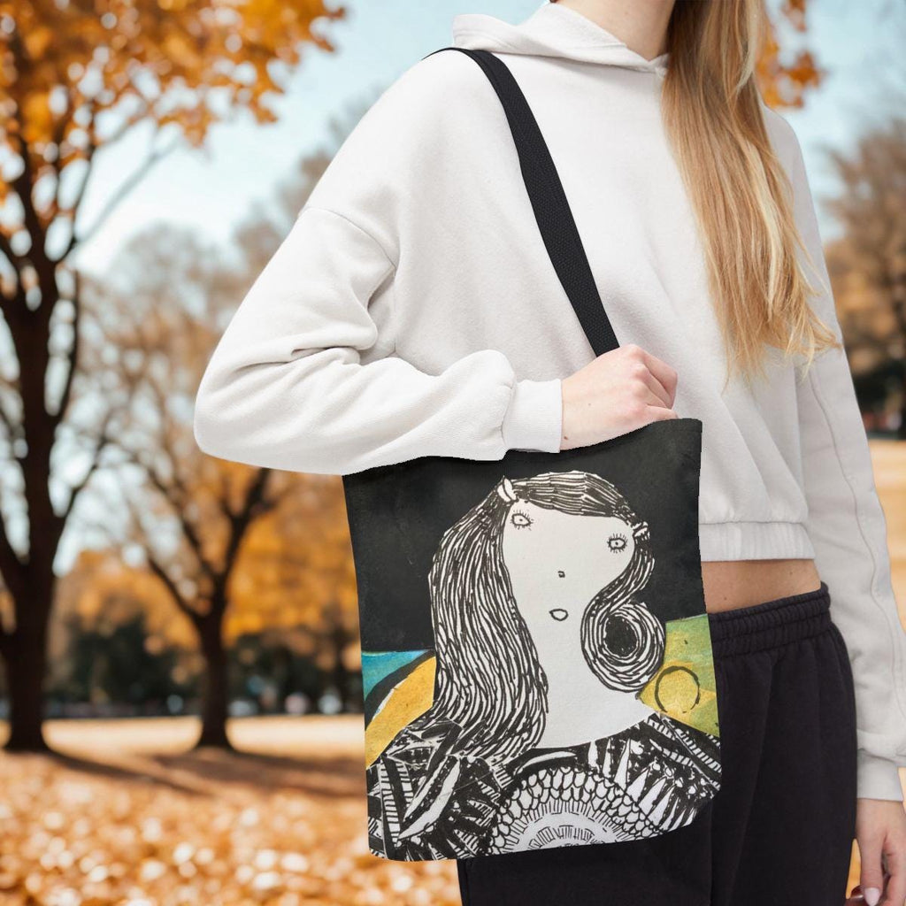 Whimsical Girl and Running Horse Tote | Illustrated Art Tote