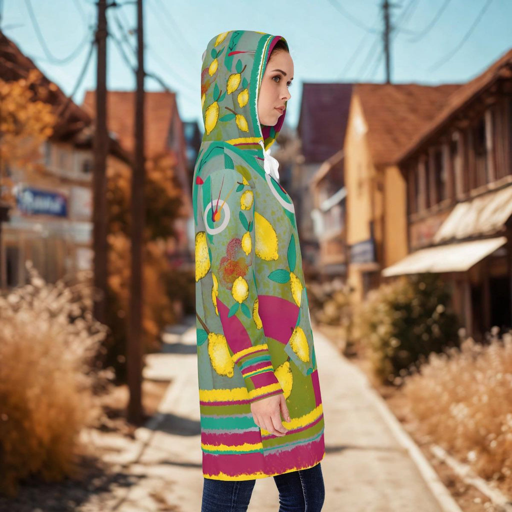 Lemon Branches Hoodie Dress | Allover Print Citrus Pattern