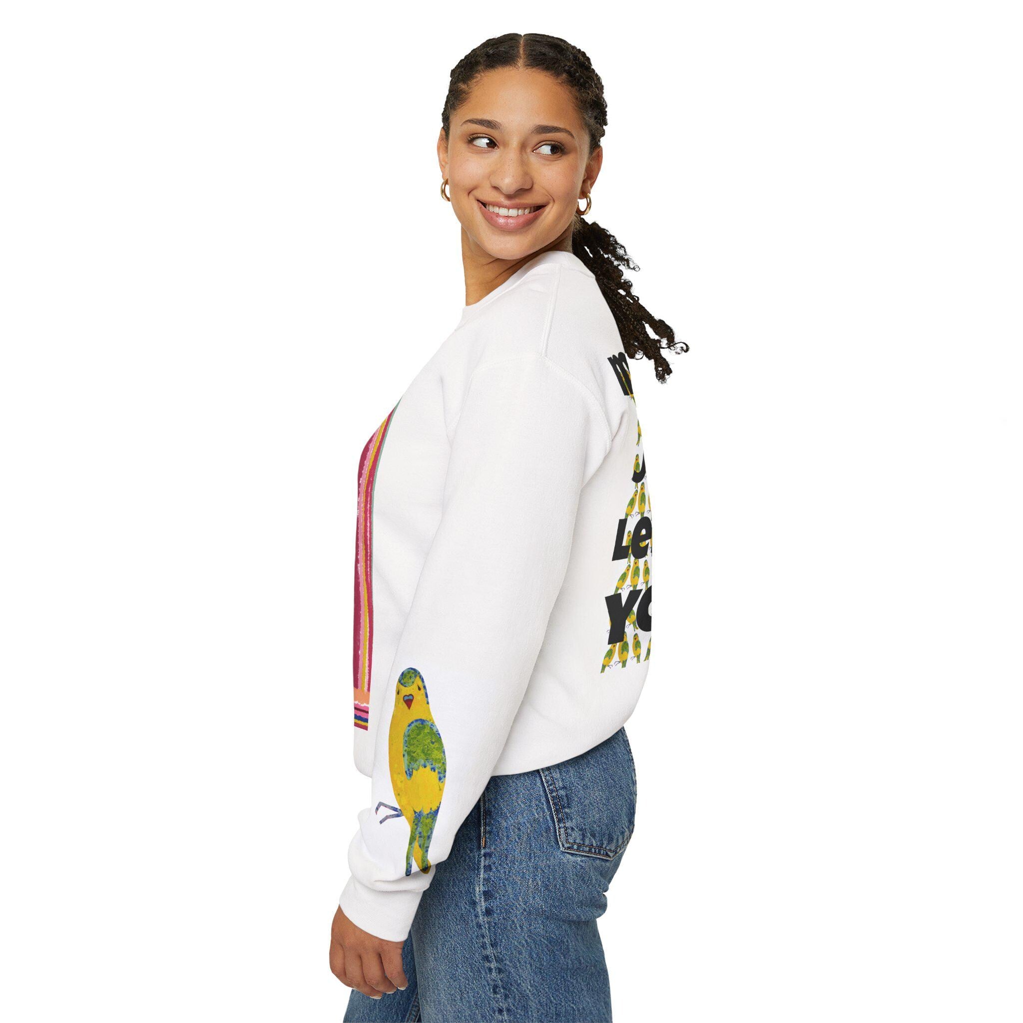 Budgie Parrot Illustration Sweatshirt | My Budgie Judges Me Graphic