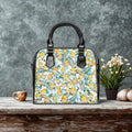 Lemon Citrus Floral Pattern Shoulder Handbag | Tropical Leaves Print
