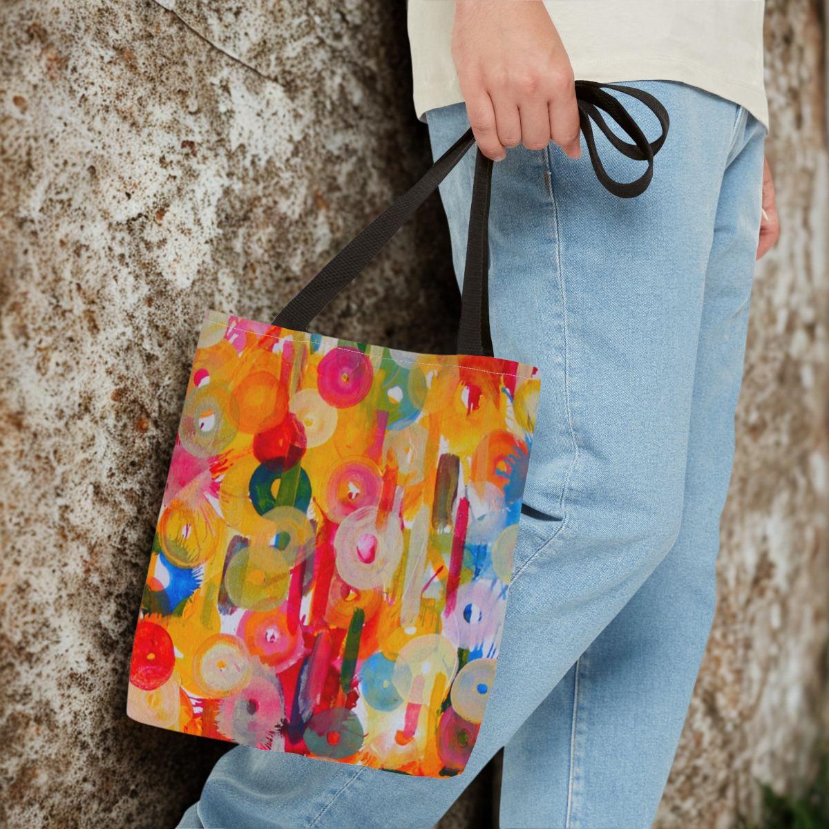 Abstract Colorful Watercolour Art Tote Bag | Bright Painted Pattern