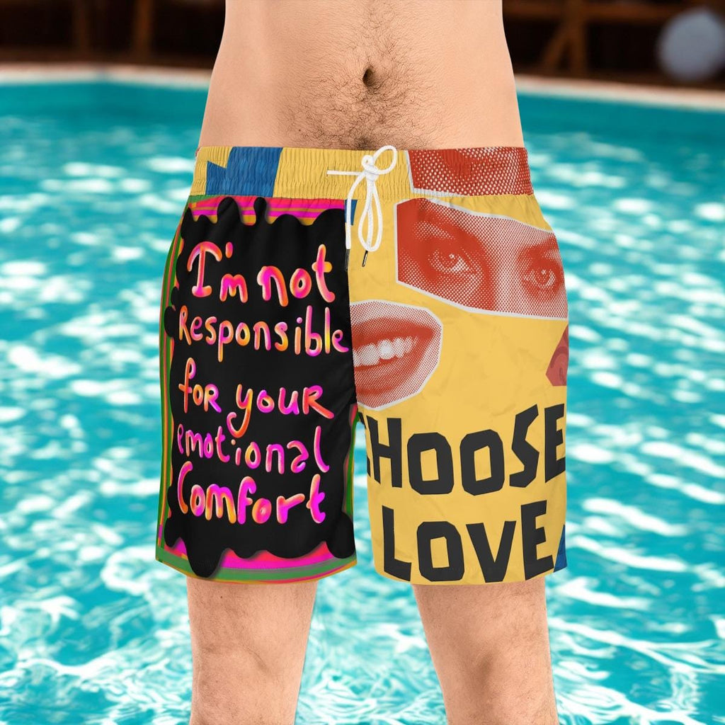 I'm Not Responsible for Your Emotional Comfort Swim Shorts  Choose Love AOP