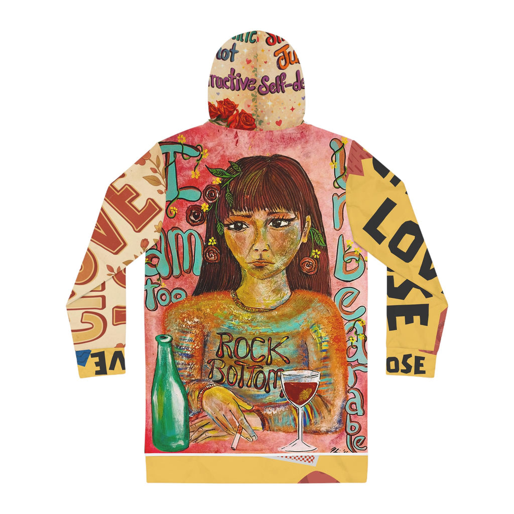 Surreal Portrait with Wine and Love, Hoodie Dress | All-Over Print