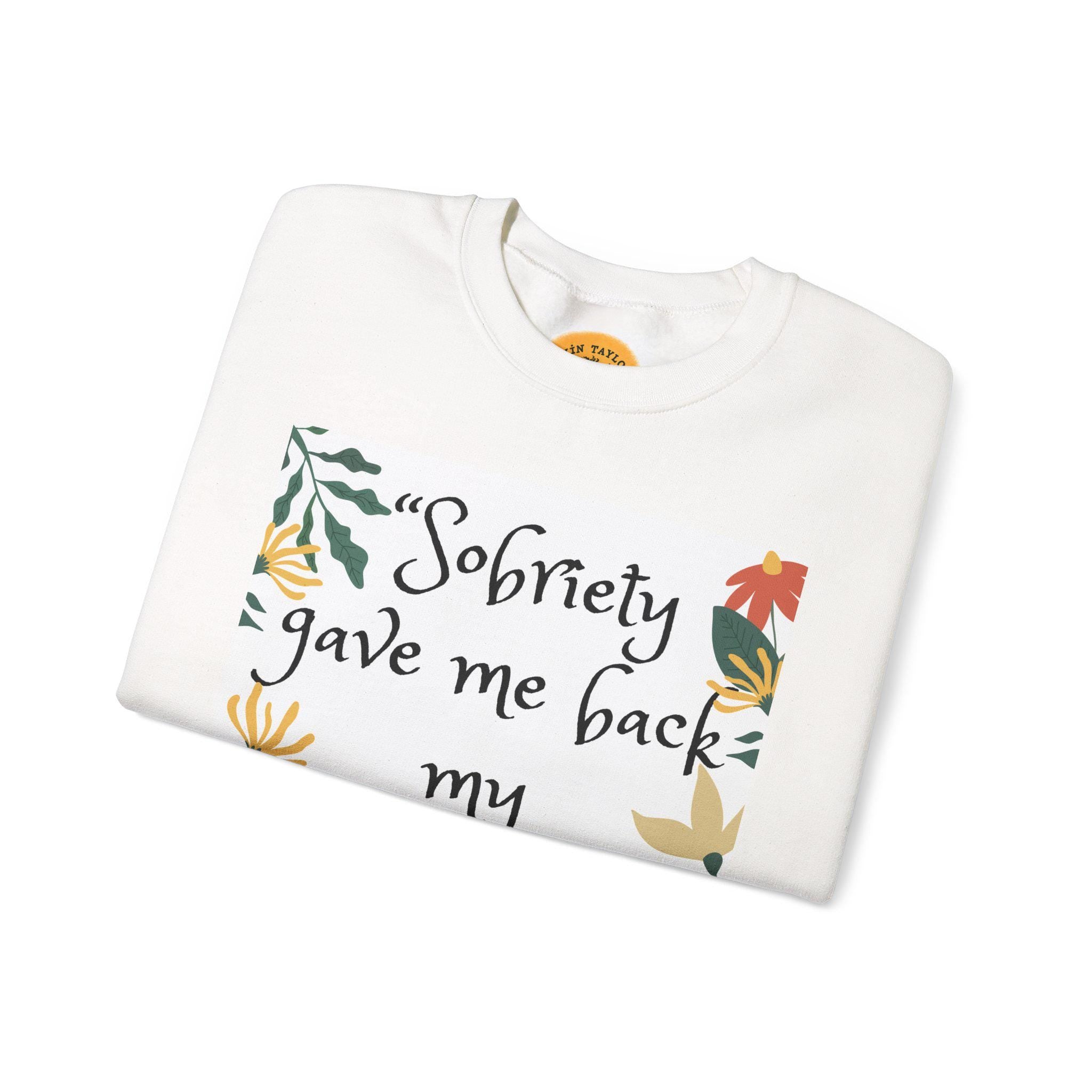Sobriety gave me back my mornings Crewneck Sweatshirt | Graphic Sleeve Designs