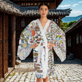 Tea Party Pattern Long Sleeve Kimono Robe | All Over Print