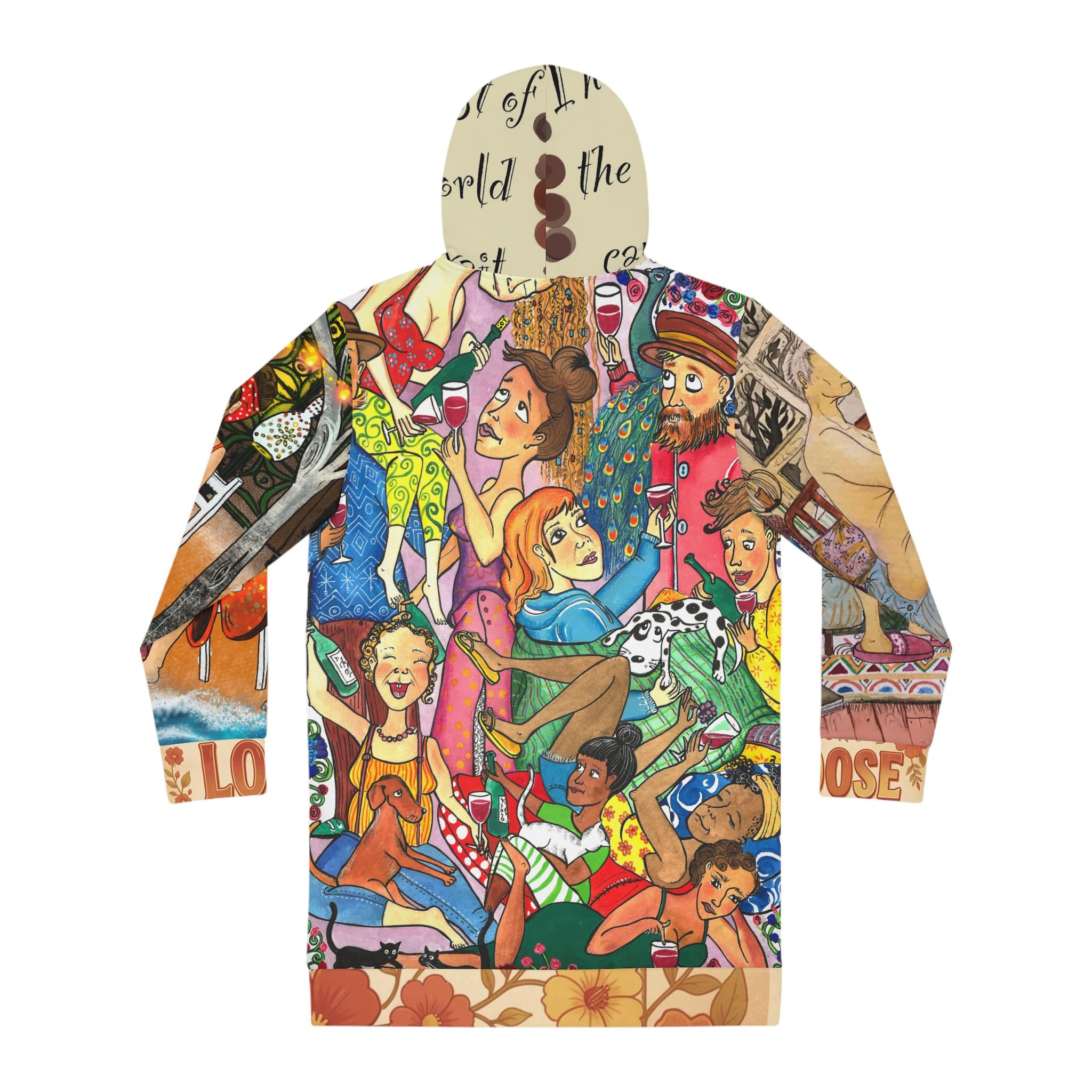 Still Romantic Just Not Self-Destructive Hoodie Dress | Illustrated Retro Collage