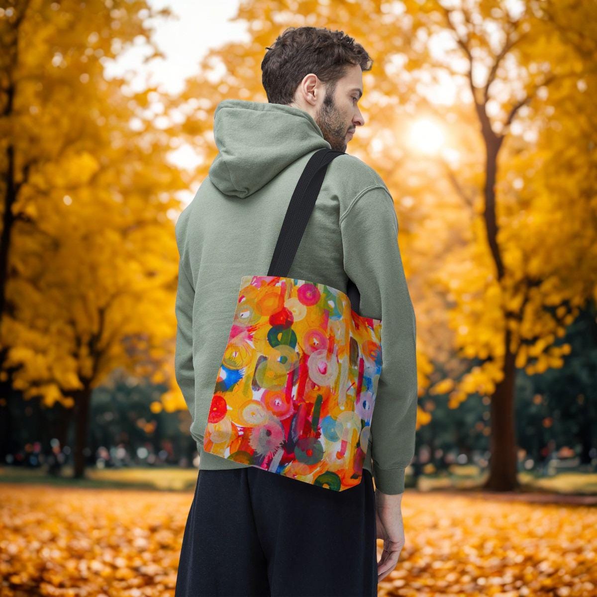 Abstract Colorful Watercolour Art Tote Bag | Bright Painted Pattern