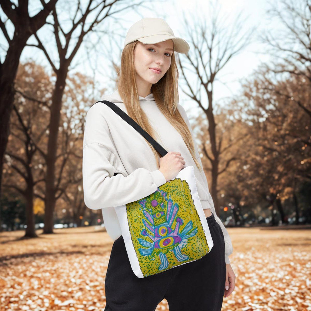 Psychedelic Eye Totem Tote Bag | Colorful Abstract Illustration