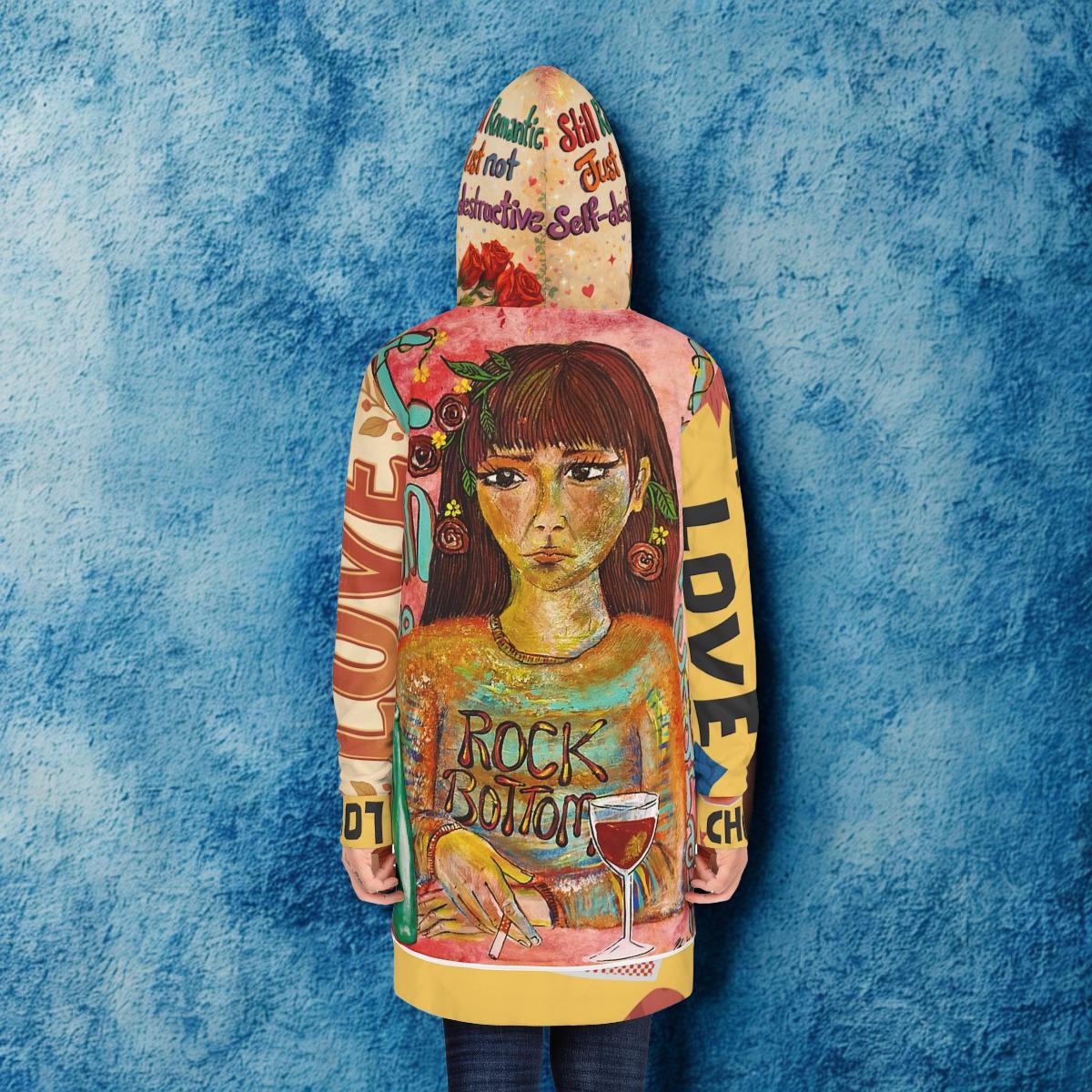 Surreal Portrait with Wine and Love, Hoodie Dress | All-Over Print