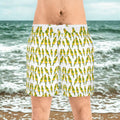 Green Budgie Parrot Pattern Swim Shorts | All-Over Print